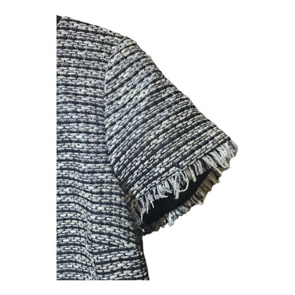 TALBOTS Tweed Raw Edge Zipper Back Career Work Blouse Shirt - Size 10 - Picture 4 of 8